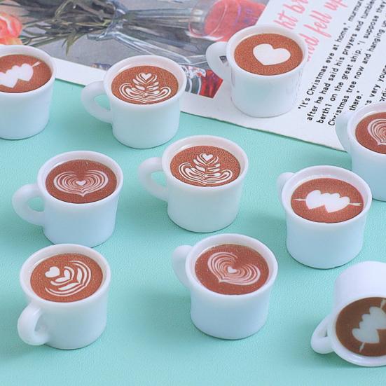 40Pcs Mini Resin Coffee Cups Statues Vivid Appearance Micro Landscape Ornament DIY Crafts Lightweight Dollhouse Decor