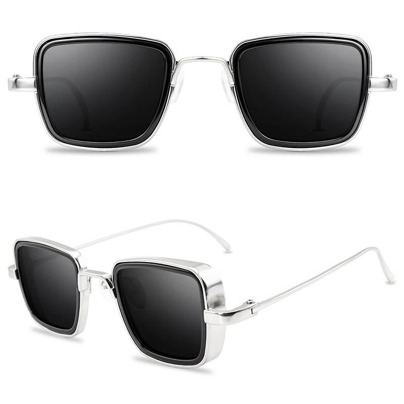 Очки Очки UV400 Стимпанк Солнцезащитные очки Унисекс Квадратные Женские Мужские Винтажные Аксессуары