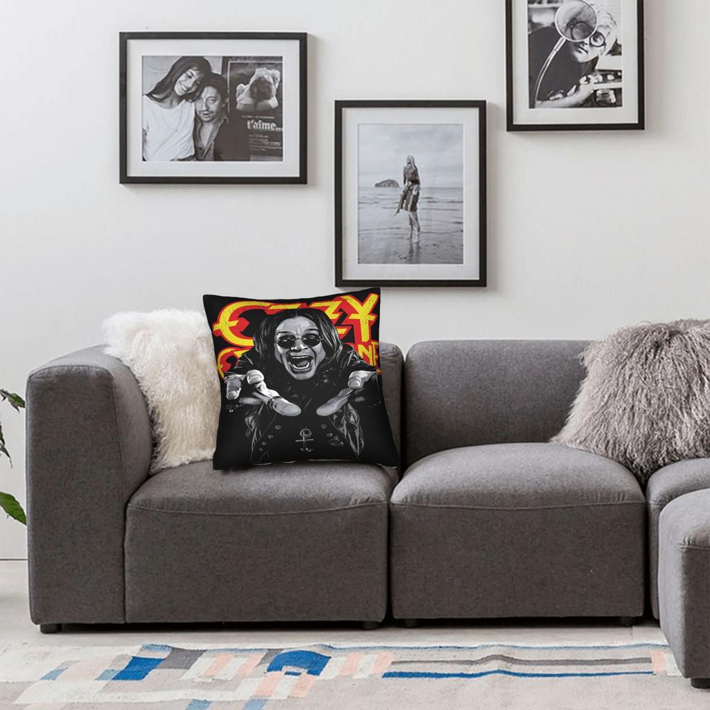 Ozzy Osbournes Band Pillow Cover Retro Trendy Pillow Case For Living Room Sofa Print Pillowcases Birthday Present