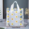 5/10Pcs Gift Bags Printed Daisy Transparent Tote Portable Bag  Packing Shopping Casual Handbag Waterproof Bag