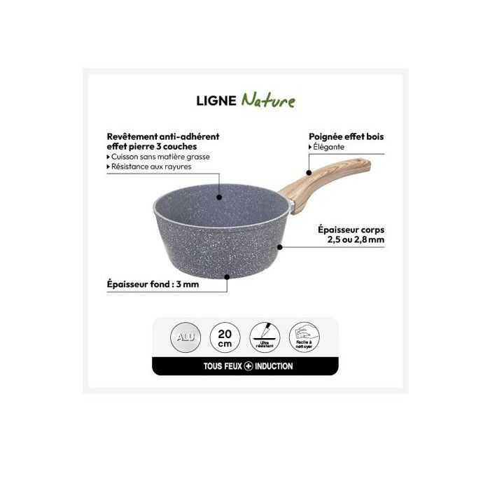 Forged Aluminum Saucepan "Nature Cooking" - Forged Aluminum Saucepan 20 Cm