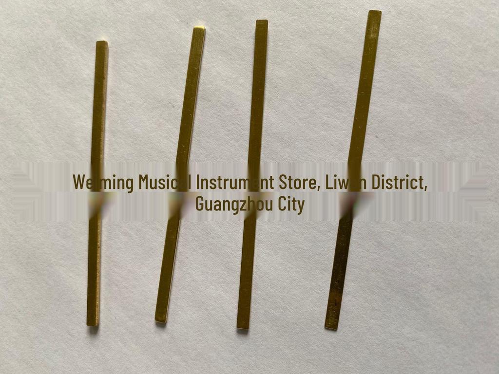 Набор подкладок-подъёмников для порожка гитары из меди: Толщина 1,45, 1, 0,45, 0,1 мм - Устраняет дребезг струн и ладов, Регулирует высоту струн.