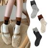 1 Pair Mid-Calf Socks Autumn Winter Cartoon Kitten Cute Cotton Socks for Women Girls