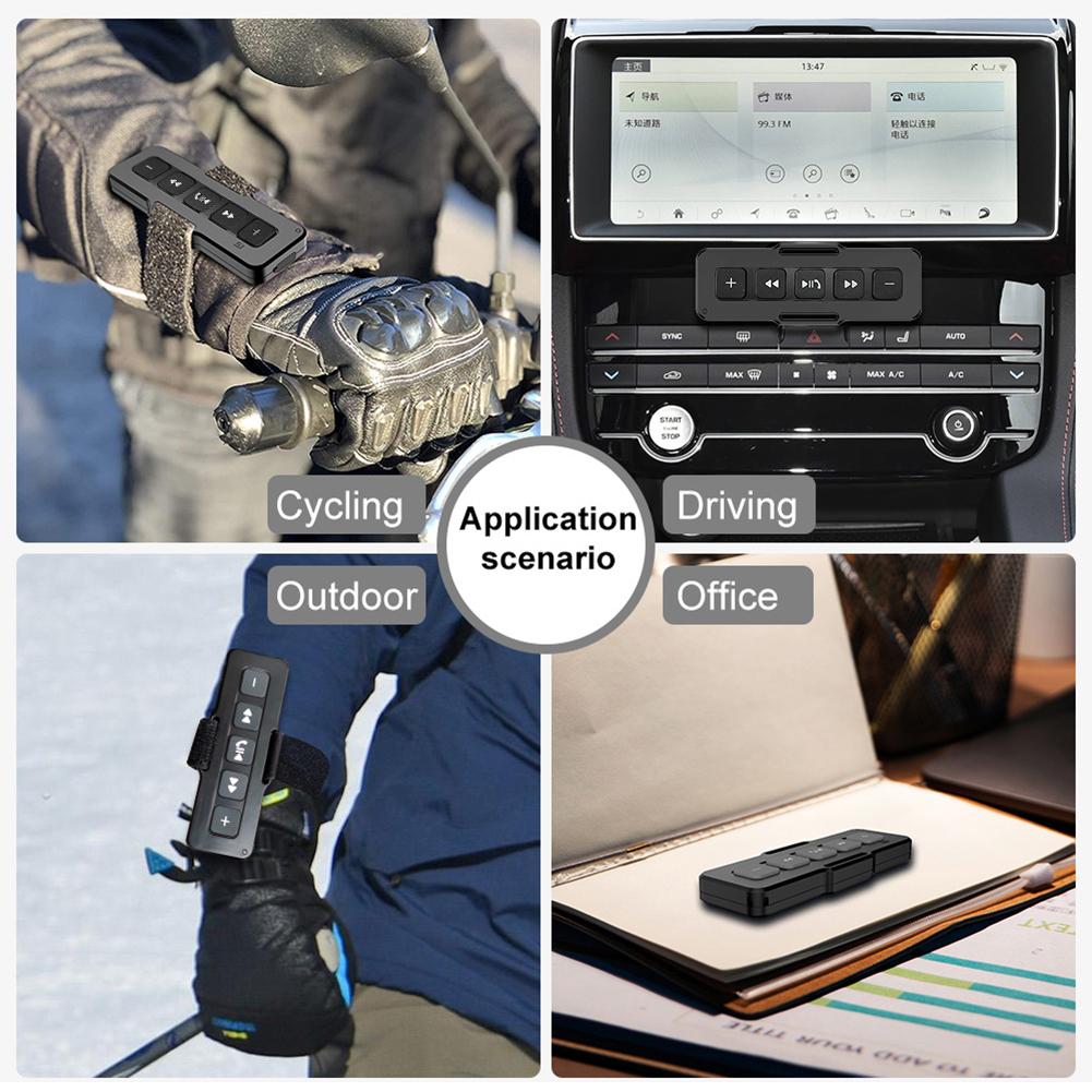 Motorcycle/Bike Handlebar Media Controller Bluetooth-Compatible 5.0 5 Keys Remote Controller 450mAh Battery Car DVD Music Player