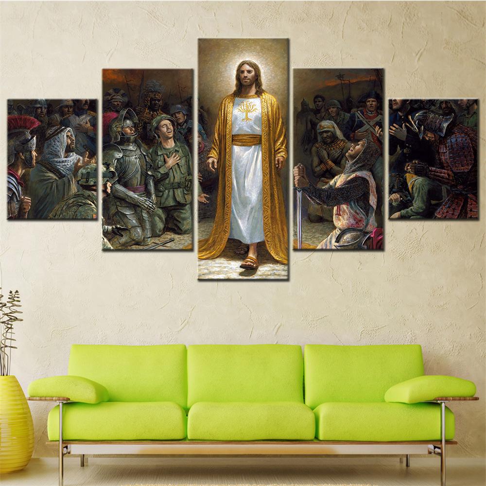 Christian Jesus Christ Wall Art Canvas Set Religion Home Decoration Accessories Modular Posters on the Wall Bedroom Pictures