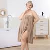 Женский впитывающий комфортный халат большого размера и шапочка для душа