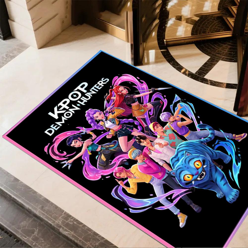 1pc k-pop demon hunters rug home carpet design for bedroom gift