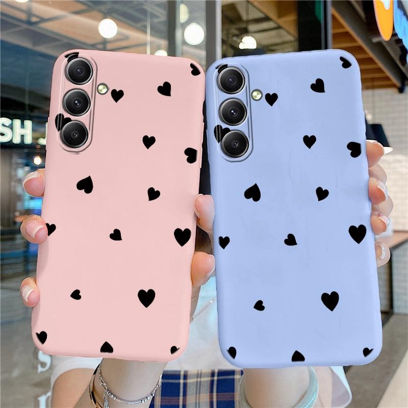Heart Patterned Soft Silicone Case For Samsung A55 M35 S24 Xiaomi Redmi Note 13 Pro 13C iPhone Huawei Honor Realme Camera Protective Shockproof Cover
