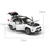 1/32 Модель внедорожника Toyota RAV4 из сплава, литая металлическая игрушка, модель автомобиля, высокая симуляция, звук и свет, коллекция, детская игрушка, подарок