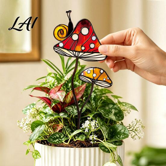 Backyard Plant Decor Colorful Planter Insert Stake Double-Sided Flower Pot Metal Inserts Insect Animal Stake for Pots Bed Decoration Outdoor