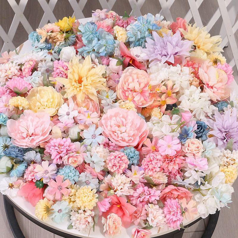 Multiple Sizes Mix Artificial Flowers Silk Fake Flowers for Home Decor Wedding Decoration Bride Clothing DIY Craft Gifts Garland