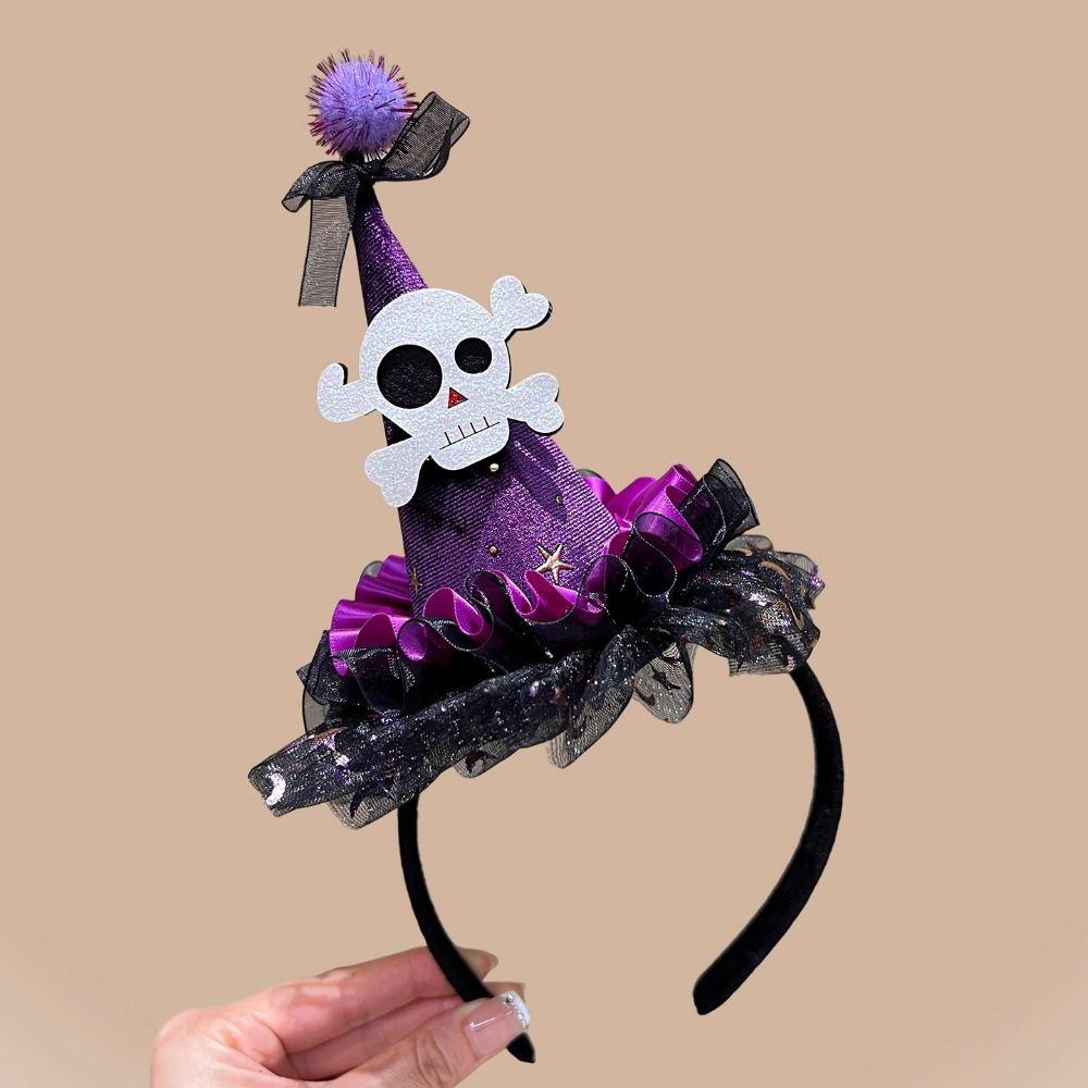Pumpkin Halloween Witch Hat Headband Spider Cone Hat Hair Hoop Photo Props