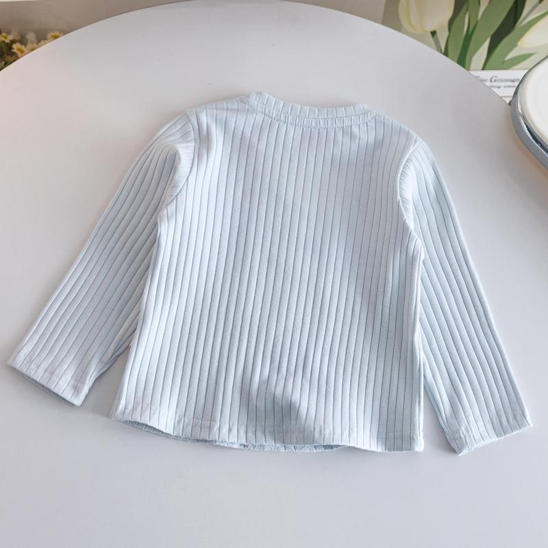 Girls Top Autumn Long-Sleeved T-Shirt Kids Solid Color Sweet Bow Blouse New Casual Bottoming Shirt Spring Baby Warm Children's Clothing
