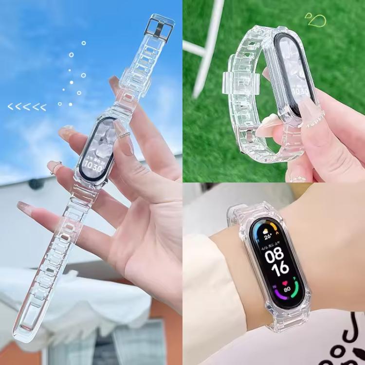 Glacier‑Armor Integrated‑Cover TPU Watch Band for Xiaomi Smart Band 10 / 9 / 8, Replacement Strap, Strap Only