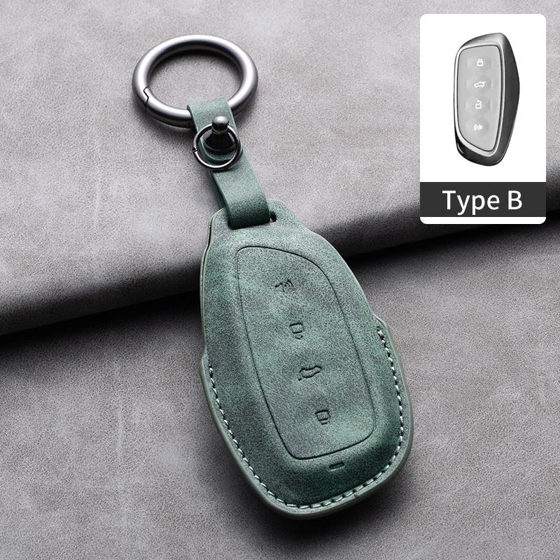 Cross-border Applicable for Great Wall Haval H1 H4 H6 H7 High-quality Leather Key case with Keychain From Factory