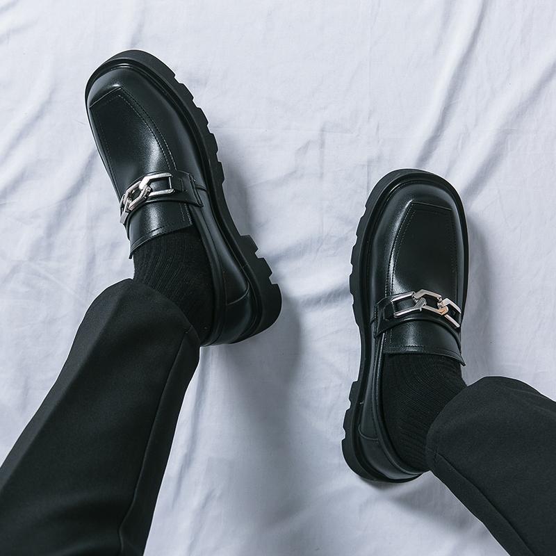 Модные, горячая распродажа, мужские кожаные повседневные оксфорды, роскошные брендовые мужские удобные туфли-парикмахеры, толстая подошва, без застежек, мужские прогулочные туфли