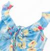 Морской holiday wind wear синее платье с цветочным принтом и V-образным вырезом, детская летняя пляжная длинная юбка с открытой спиной, модная