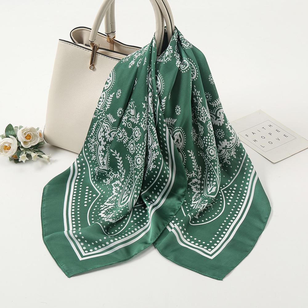 Летний новый универсальный маленький квадратный шарф с цветком кешью, имитация шелка, женский декоративный шарф, солнцезащитный, многоцелевой шелковый шарф