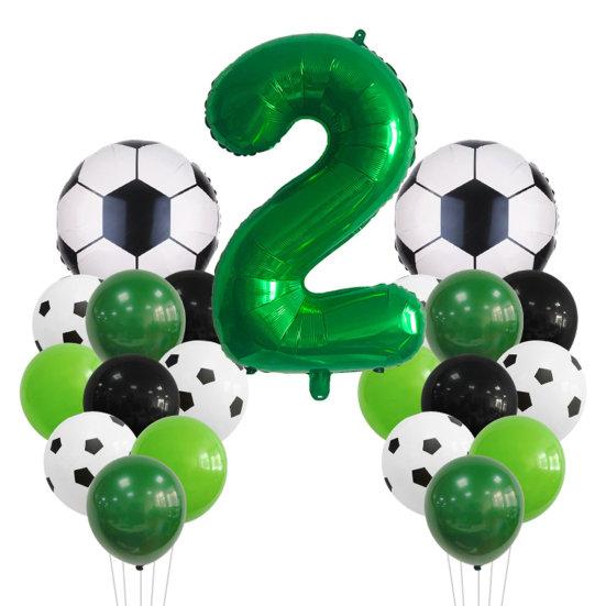 1 Set Balloon Set Soccer Number Shape Leakproof Contrast Color Sport Fans Baby Birthday Party Decoration Arch Balloon Photo Prop