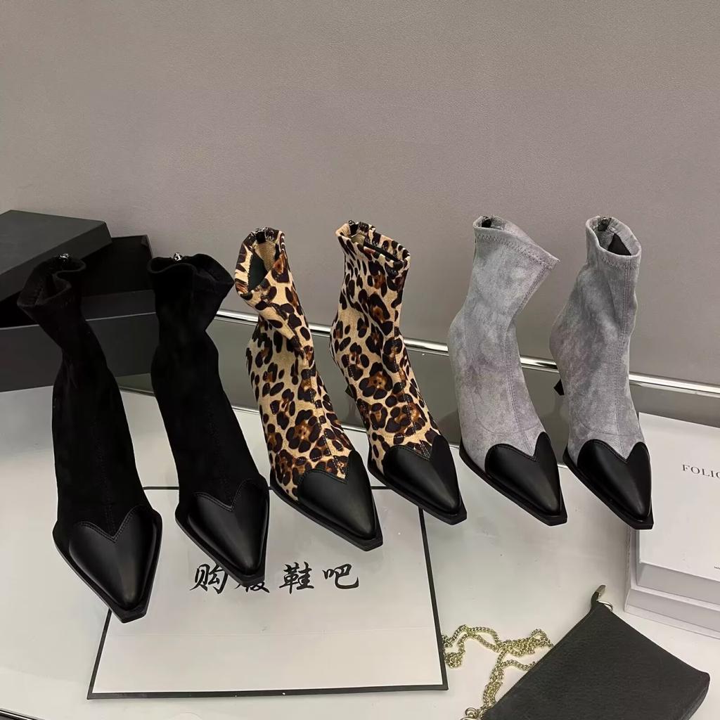 Женские ботильоны с леопардовым принтом, модные элегантные туфли для выпускного вечера и танцев, современные короткие ботильоны на высоком каблуке