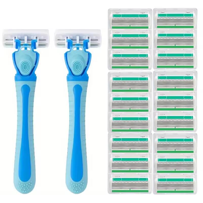 6-слойный женский нож для удаления волос, съемное и сменное лезвие для соскабливания волос, подходит для удаления волос на теле у женщин