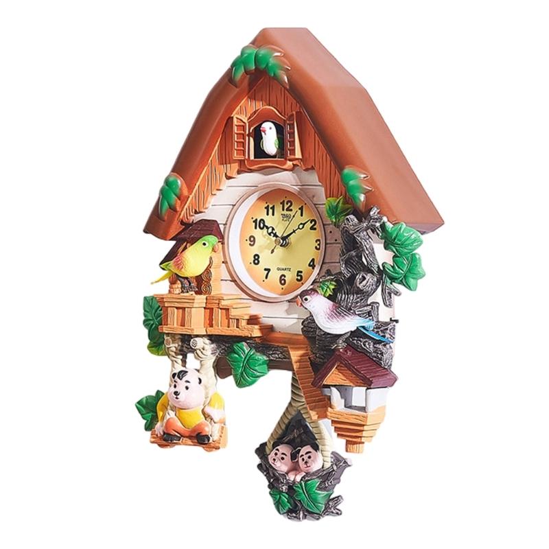 Настенные часы с кукушкой, вдохновленные природой, ручной работы с изящными детскими фигурками X3UC