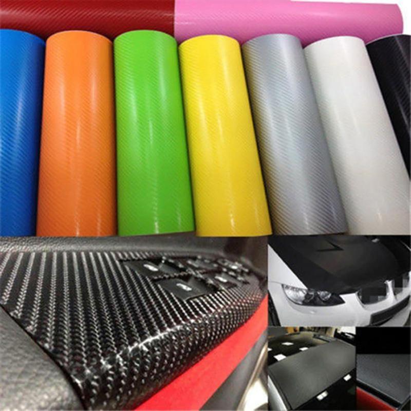 Practical Black Decal Car Roll Wrap Sticker Vinyl 3D Carbon Fiber DIY Film Sheet