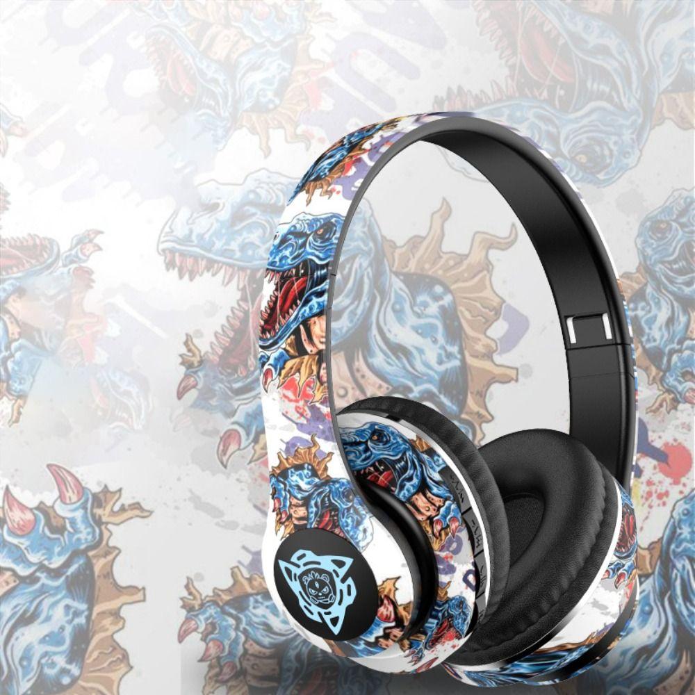 Новые Bluetooth-наушники с граффити, Hi-Fi звук, басы, складные, беспроводные, со встроенным микрофоном, наушники