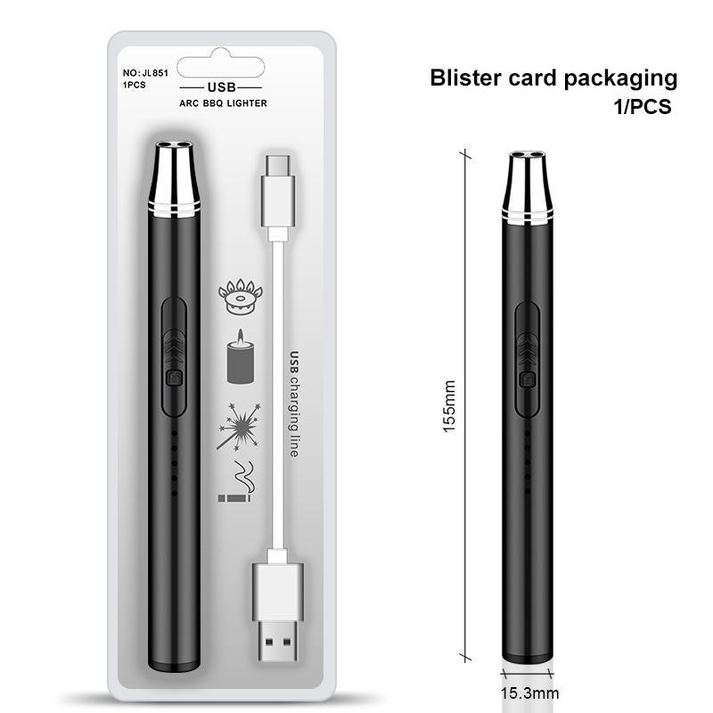 Mini Power Display Electric Pulse Flameless Arc Lighter Type-C USB Rechargeable Candle Kitchen Gas Stove Ignition Tool