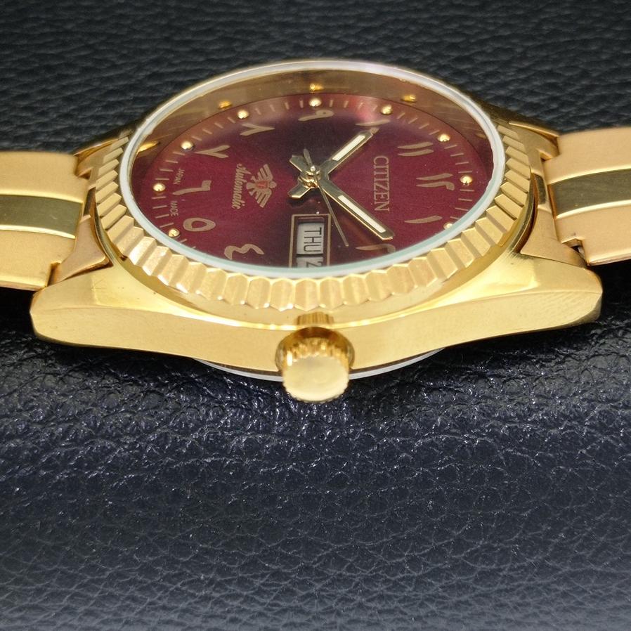 ВОССТАНОВЛЕННЫЕ JAPAN CITIZEN AUTOMATIC 8200 МУЖСКИЕ ЧАСЫ АРАБСКИЙ КРАСНЫЙ ЦИФЕРБЛАТ a427231-2