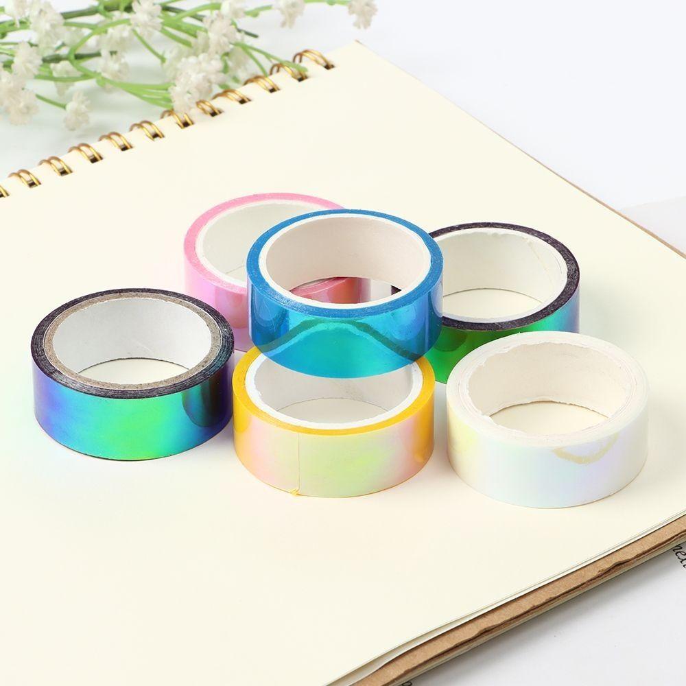 Mirror Wrapping Waterproof Graphic Tape Removable Decorative Sparkle Metallic Tape Rainbow Stationery Scrapbooking Gift Box