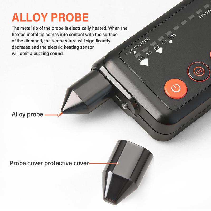 Yieryi Rechargeable Diamond Tester Pen Moissanite High Accuracy Jewelry Selector Tool with UV Light Type-C for Gemstone Stone