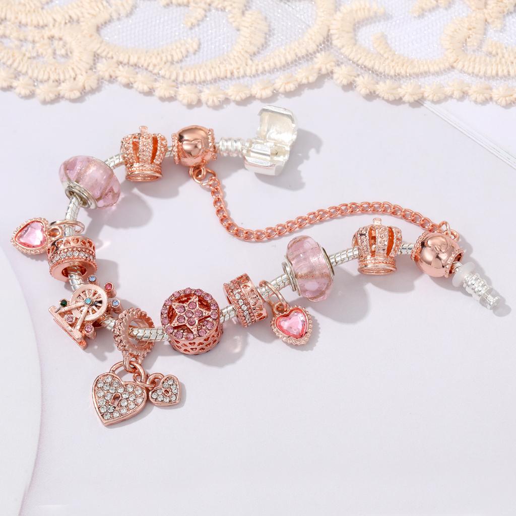 Women All Match Crystal Star Love Heart Windmill Beads Bracelet
