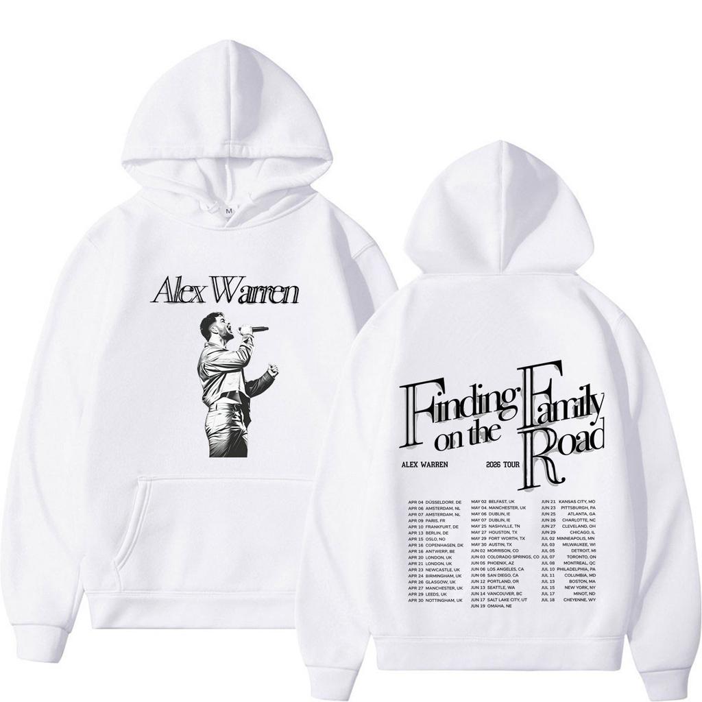Alex Warren Finding Family on The Road 2026 World Tour Hoodies Men Women Fashion Hip Hop Sweatshirt Casual Long Sleeve Pullovers