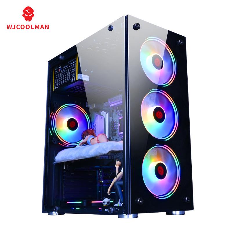 Игровой корпус Xuanying ATX с водяным охлаждением и закаленным стеклом, совместимый с большими, средними и малыми материнскими платами для настольных систем.