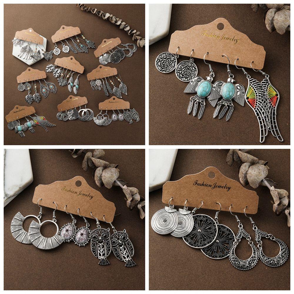 Аксессуары Бохо Украшения Мода Крылья Лист Этнический Набор Серег Круг Кисточка Геометрические Подвески