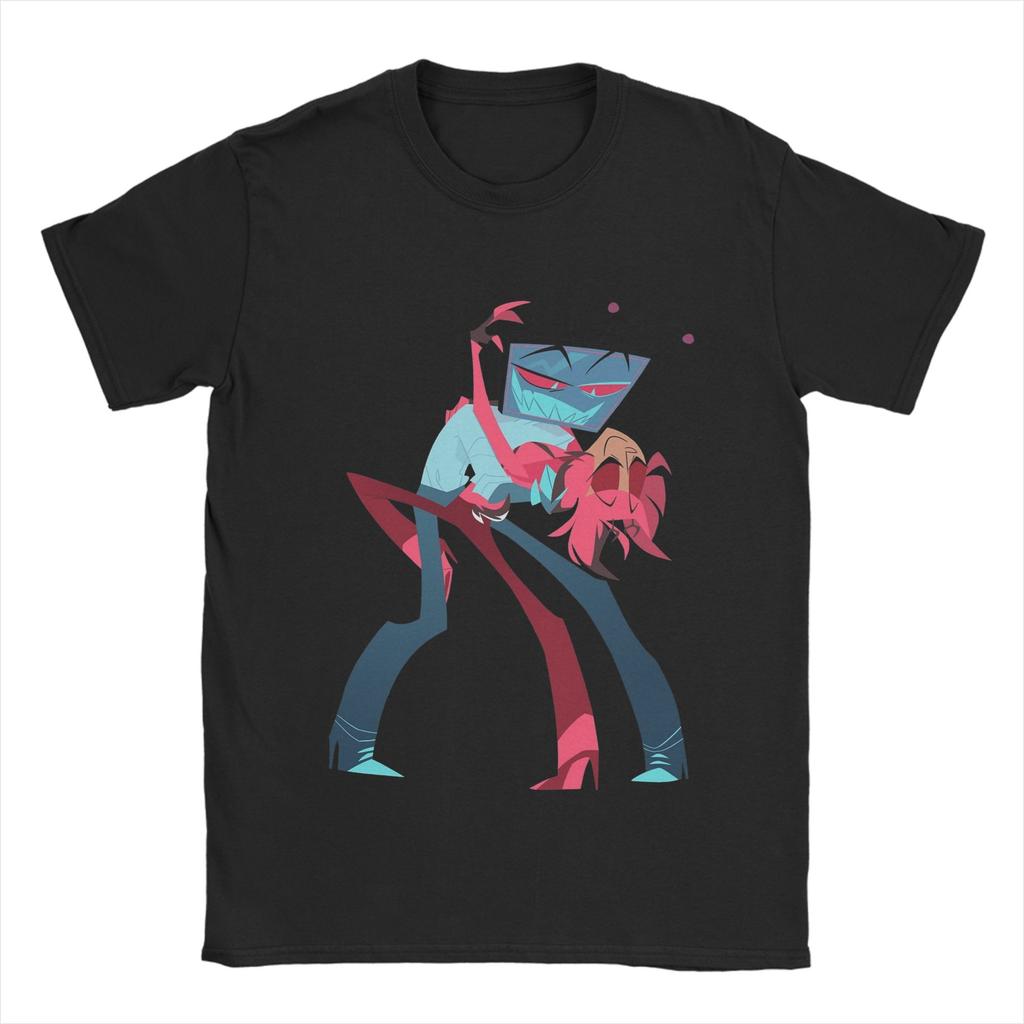 Повседневная футболка Vox Alastor Dance Hazbined Hoteled для мужчин, с круглым вырезом, из чистого хлопка, футболка с коротким рукавом, летняя одежда