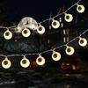 LED Luminous Eyeballs Simulation Halloween Horror Atmosphere Eyeball String Lights Battery Powered Glowing Eyeball Hanging Lamp