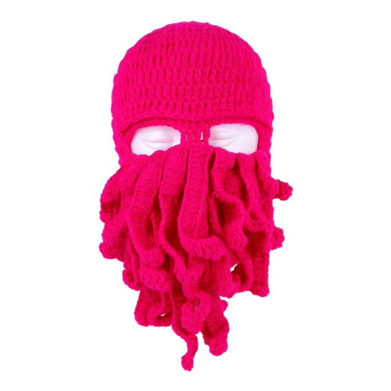 Смешная зимняя теплая шапка с усами осьминога для косплея