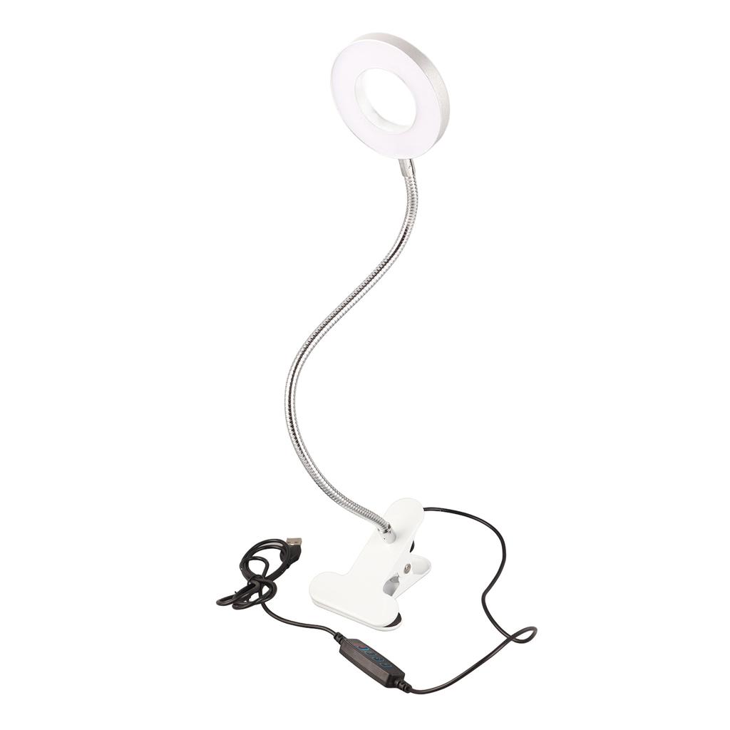 Светильник для чтения с зажимом, 48 светодиодов, 5000–6500 К, 5?10 Вт прочный зажим гибкий зажим для защиты глаз настольная лампа 5 В 2 А