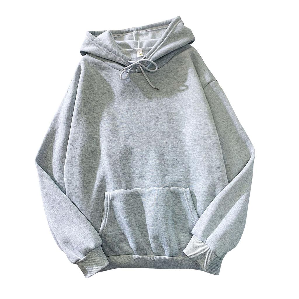 Women's Fashion Casual Solid Color Hooded Sweatshirt Loose Sports Tops Pullover