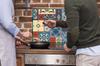 GLASS PROTECTIVE PLATE FOR STOVE 90x52 MOSAIC