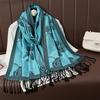 Luxury Brand Autumn And Winter Imitation Cashmere Cashmere Jacquard Fringed Shawl Dual-Purpose Scarf High-End Atmosphere Women