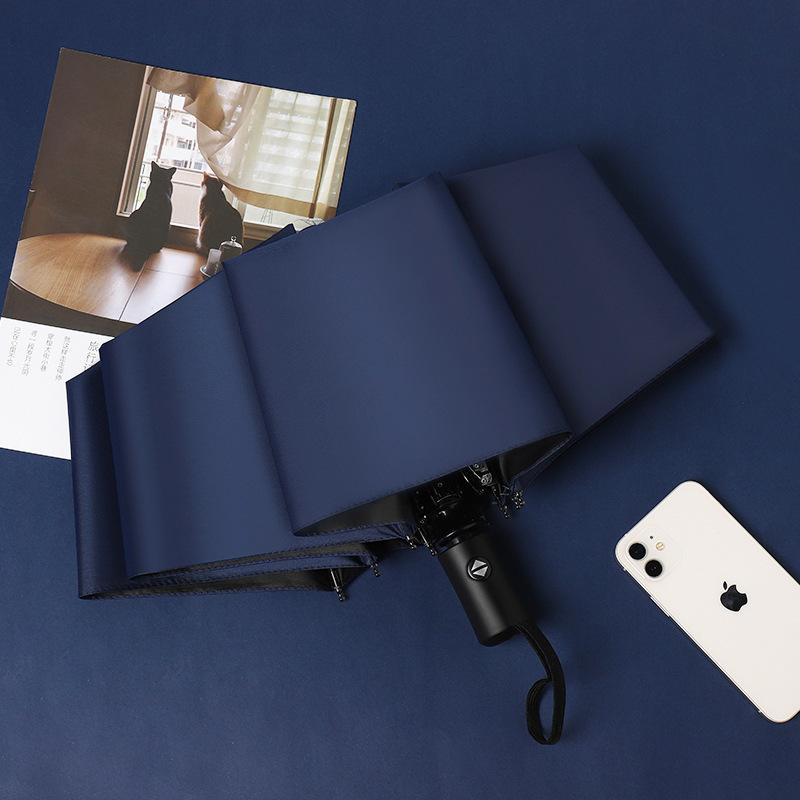 Зонт Зонт Складной Улучшенный Солнцезащитный Зонт Виниловый Трехсекционный Солнечный Зонт Двойного Назначения от Солнца и Дождя Большой Автоматический Зонт