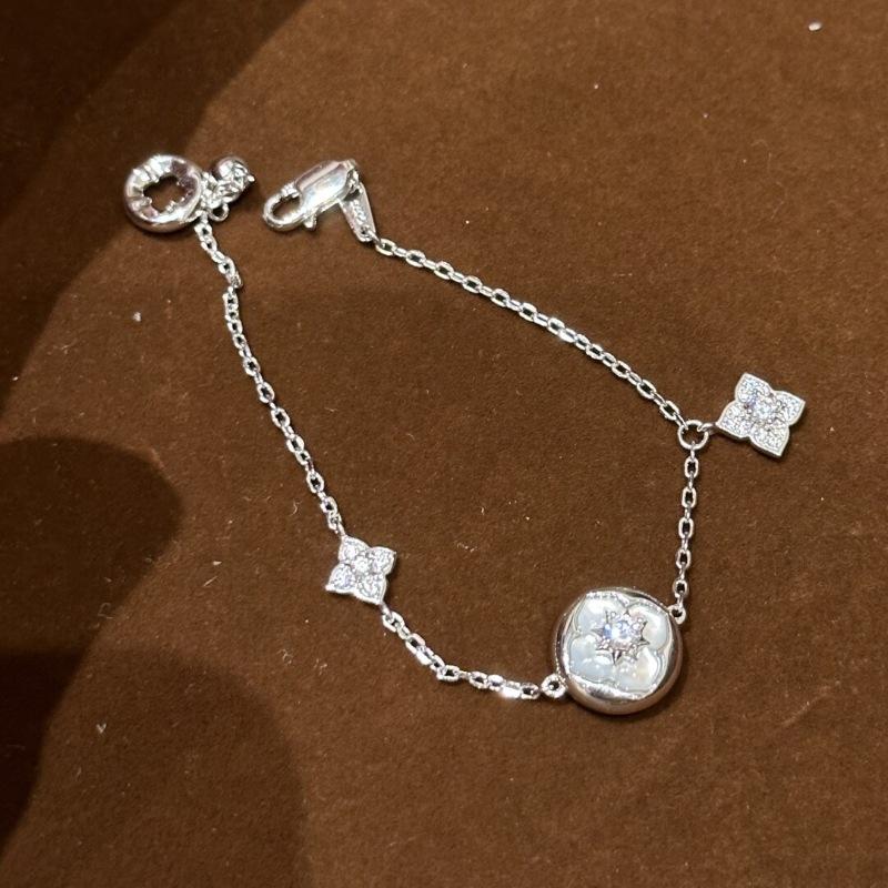 Ретро китайский стиль, полностью инкрустированный бриллиантами, кулон в виде цветка-четырехлистника из белого перламутра, ожерелье, браслет, изысканный набор высокого класса