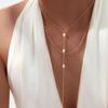 Изысканное двухслойное ожерелье-чокер с кисточкой в Y-образной форме из имитации жемчуга для женщин, модная цепочка из нержавеющей стали, ювелирные изделия, подарки
