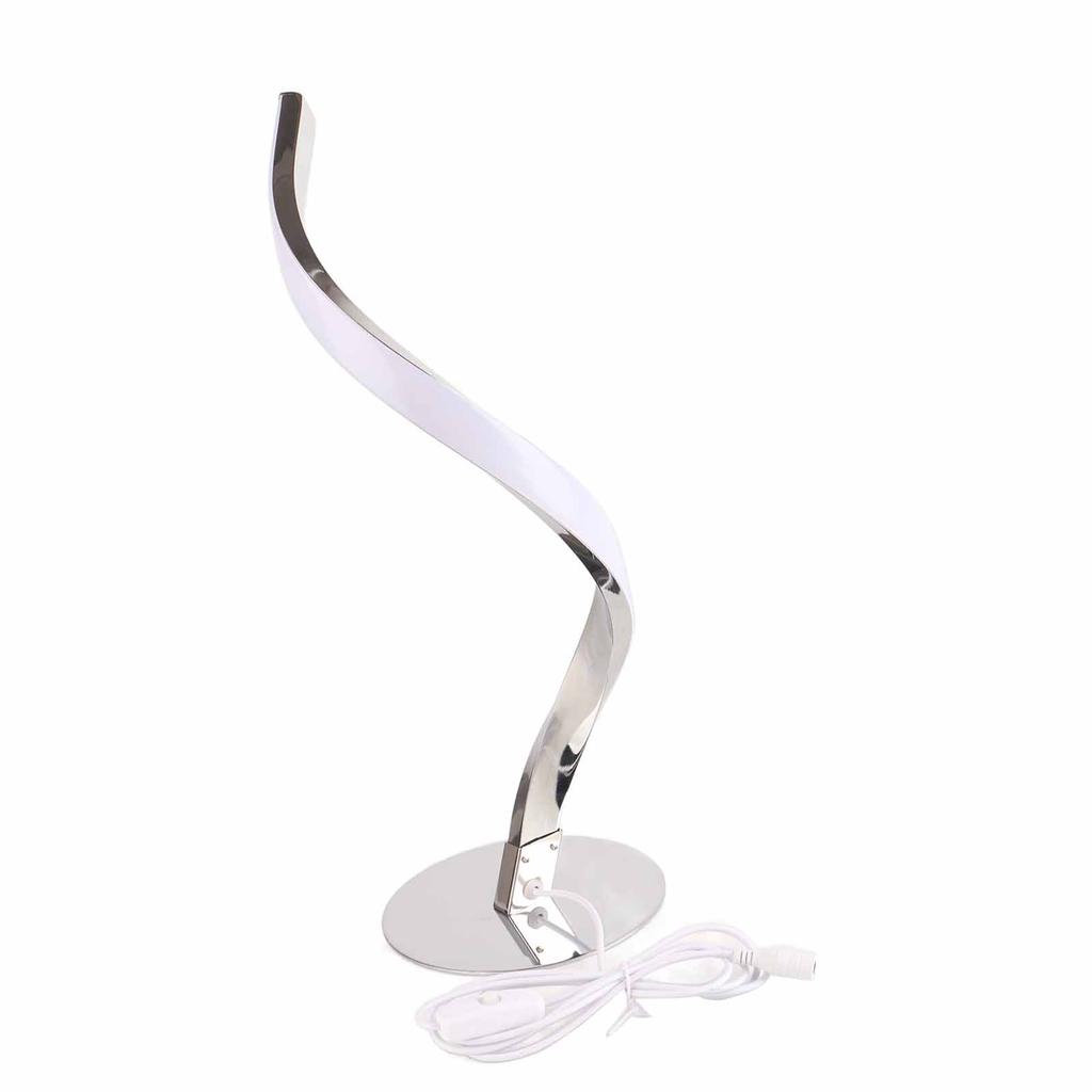 Светодиодная спиральная настольная лампа SShaped, небольшой ночник для кровати  (Арджент )