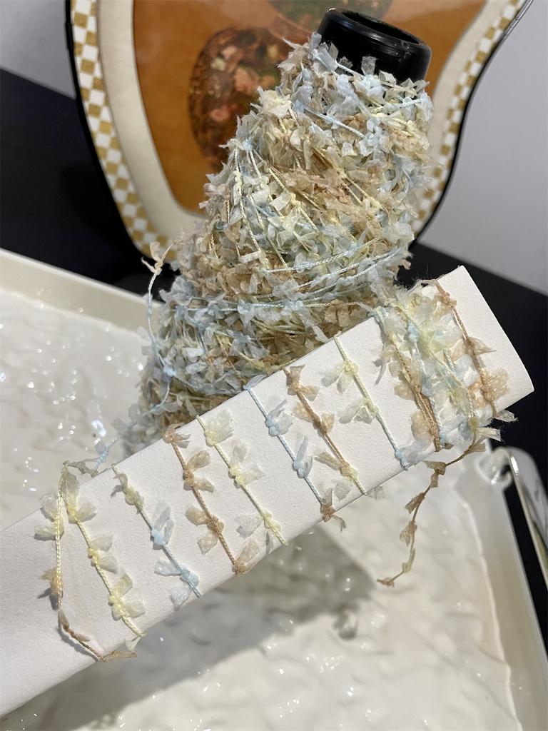 100 г/моток Фантазийная пряжа для вязания «Бабочка» Специальные бумажные обрезки Полиэстеровая пряжа Ручная работа DIY Вязание Крючок Шарф Сумка Перчатки Проволока