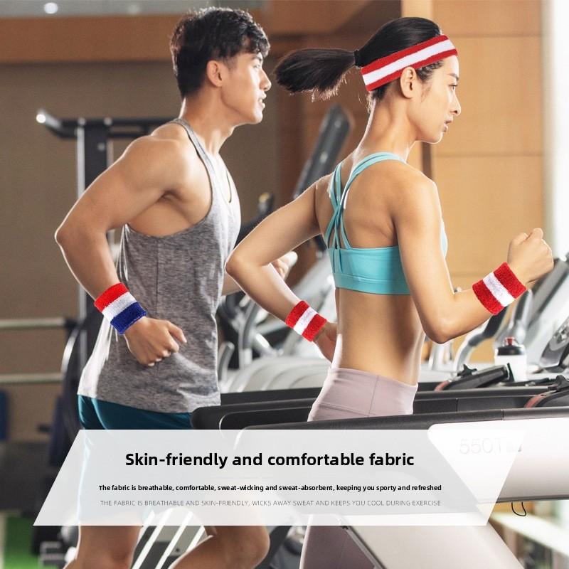 Повязка на голову-браслет Радуга Высокая эластичность Впитывающая пот Спортивная Баскетбольная Повязка на волосы Трехкомпонентный набор