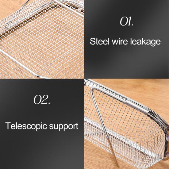 Sink Drainer Basket Stainless Steel Expandable Sink Colander Strainer Basket for Vegetables Fruits Pasta Dishes